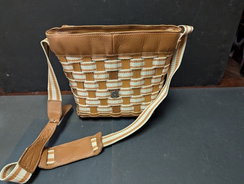 Longaberger 2010 Basket purse Saddlebag shoulder strap Napa Stripe